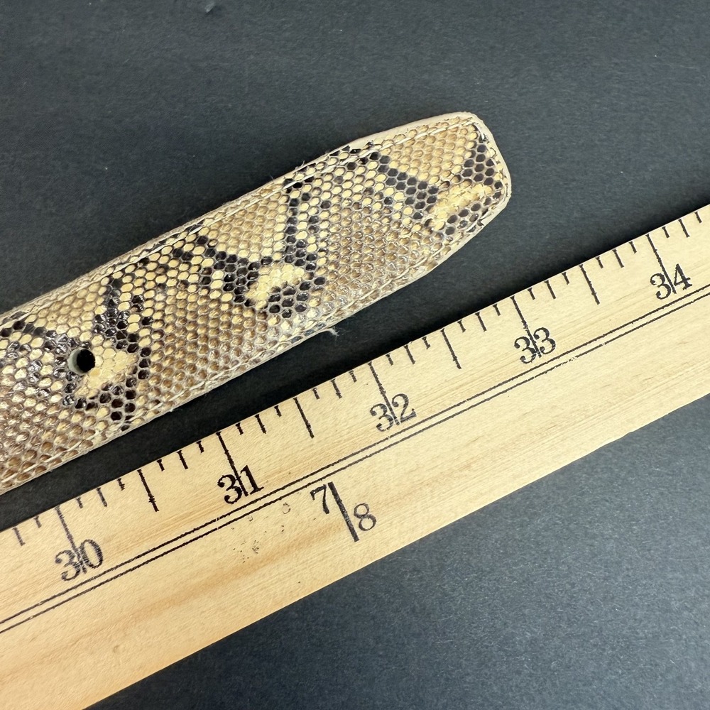 Vintage Genuine Python Belt Solid Brass Buckle Re… - image 13